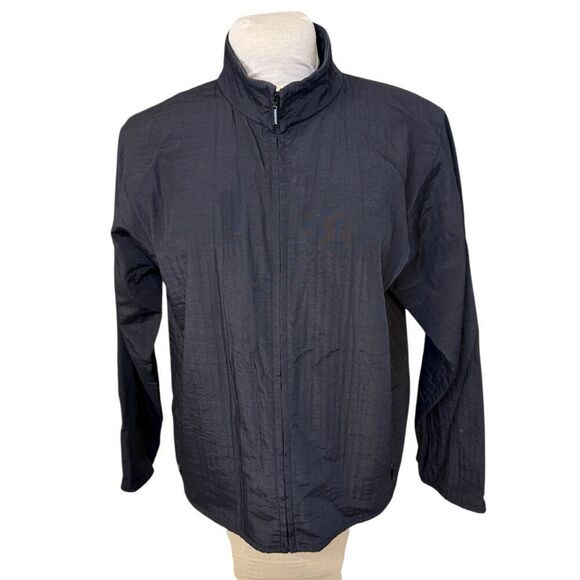 Eileen Fisher Full Zip Jacket Black Stand Up Collar Sz. M Packable Lightweight - Picture 7 of 10